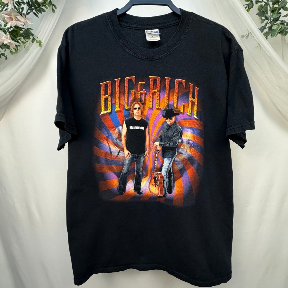 Big & Rich Country Music Without Prejudice Tour T-Shirt Black Mens Medium